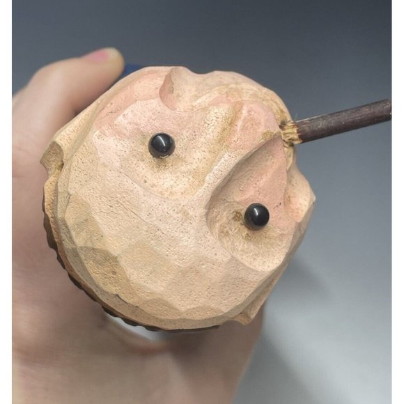 12" Vintage Hand Carved Wooden Statue Manager Businessman Wood Carving Art - Picture 2 of 10